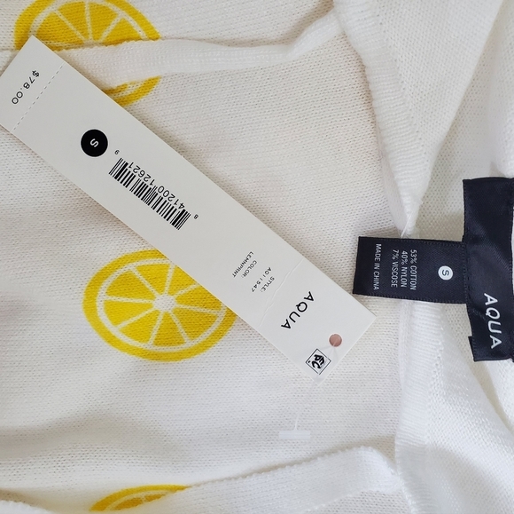 NWT Aqua Lightweight Knit Lemon Sweater Size Small - Picture 5 of 5